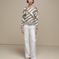 Maglione in maglia jacquard bicolore