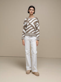 Maglione in maglia jacquard bicolore