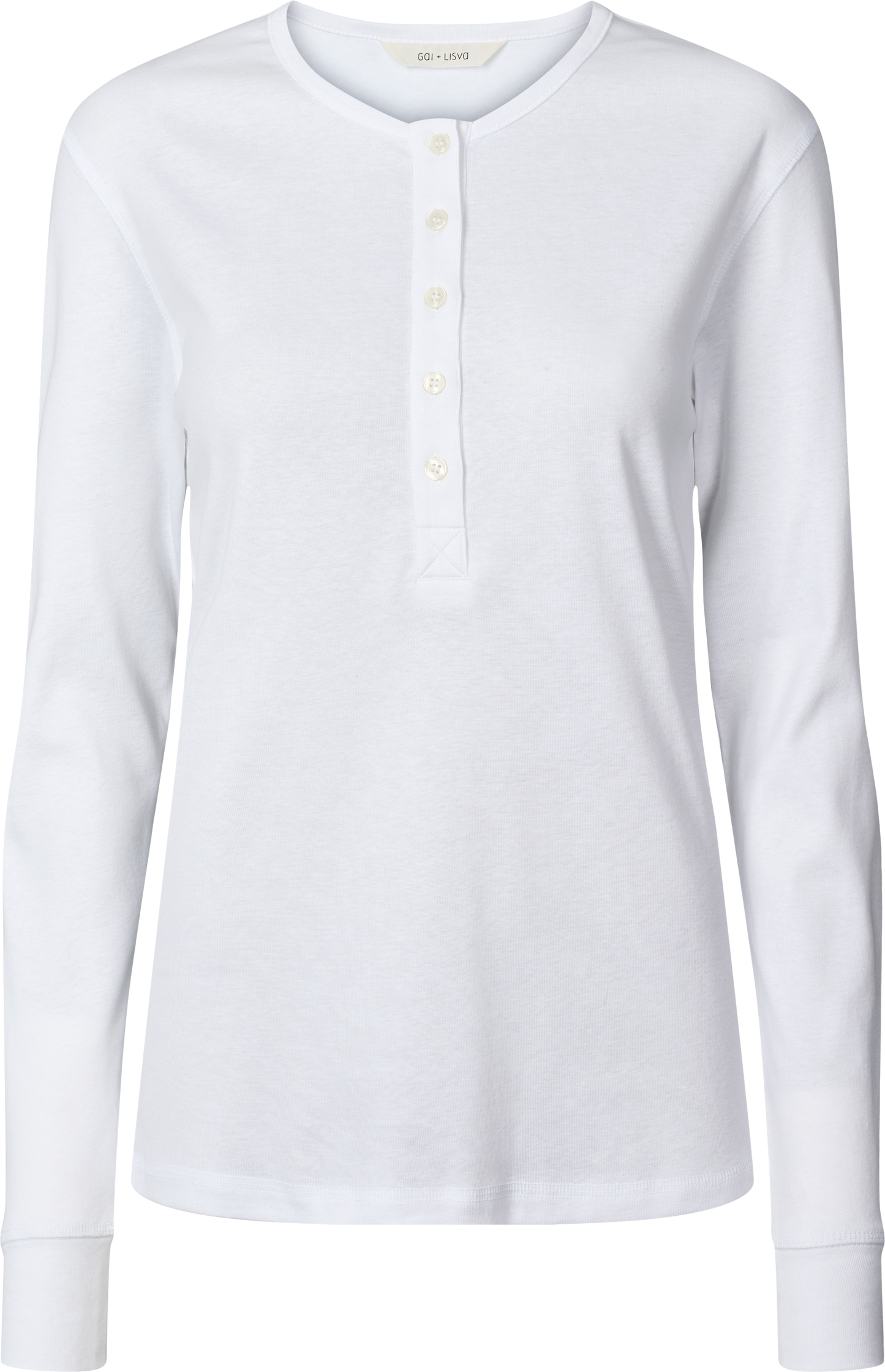 Maglia Henley a Costine in Cotone Biologico Ida Bianca