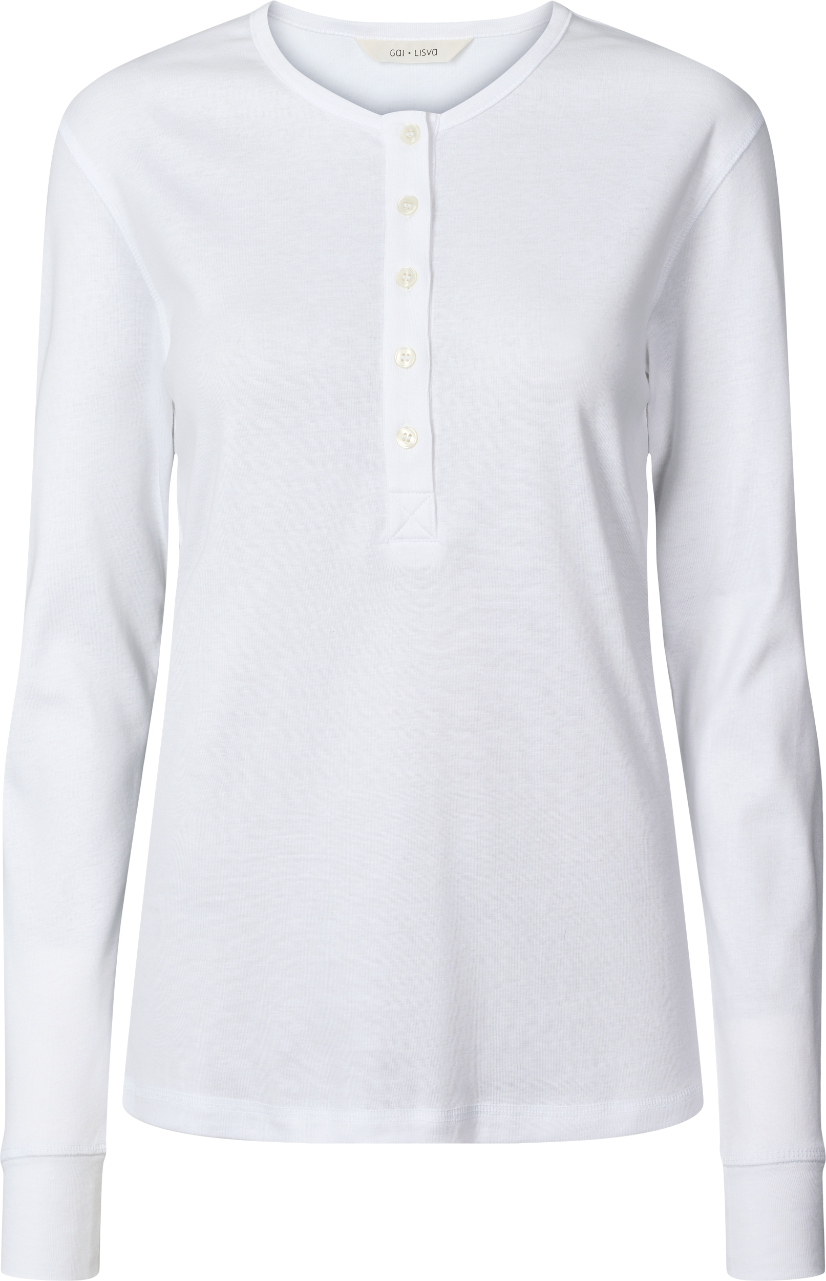 Maglia Henley a Costine in Cotone Biologico Ida Bianca