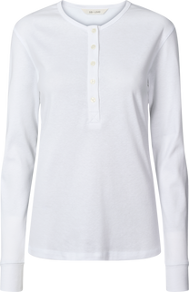 Maglia Henley a Costine in Cotone Biologico Ida Bianca