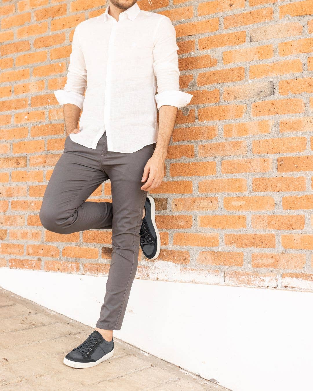 Pantaloni elasticizzati grigi da uomo