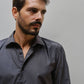 Camicia elegante grigia slim fit in cotone biologico