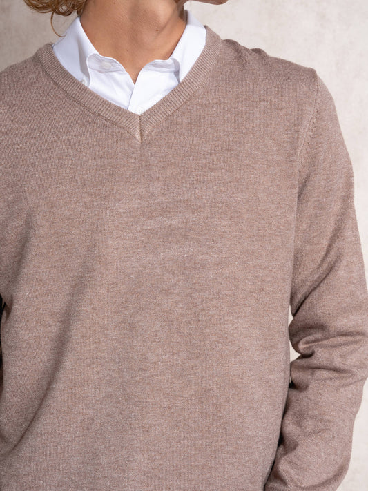 Maglione uomo scollo a V in viscosa mix