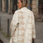 Cappotto poncho jacquard beige
