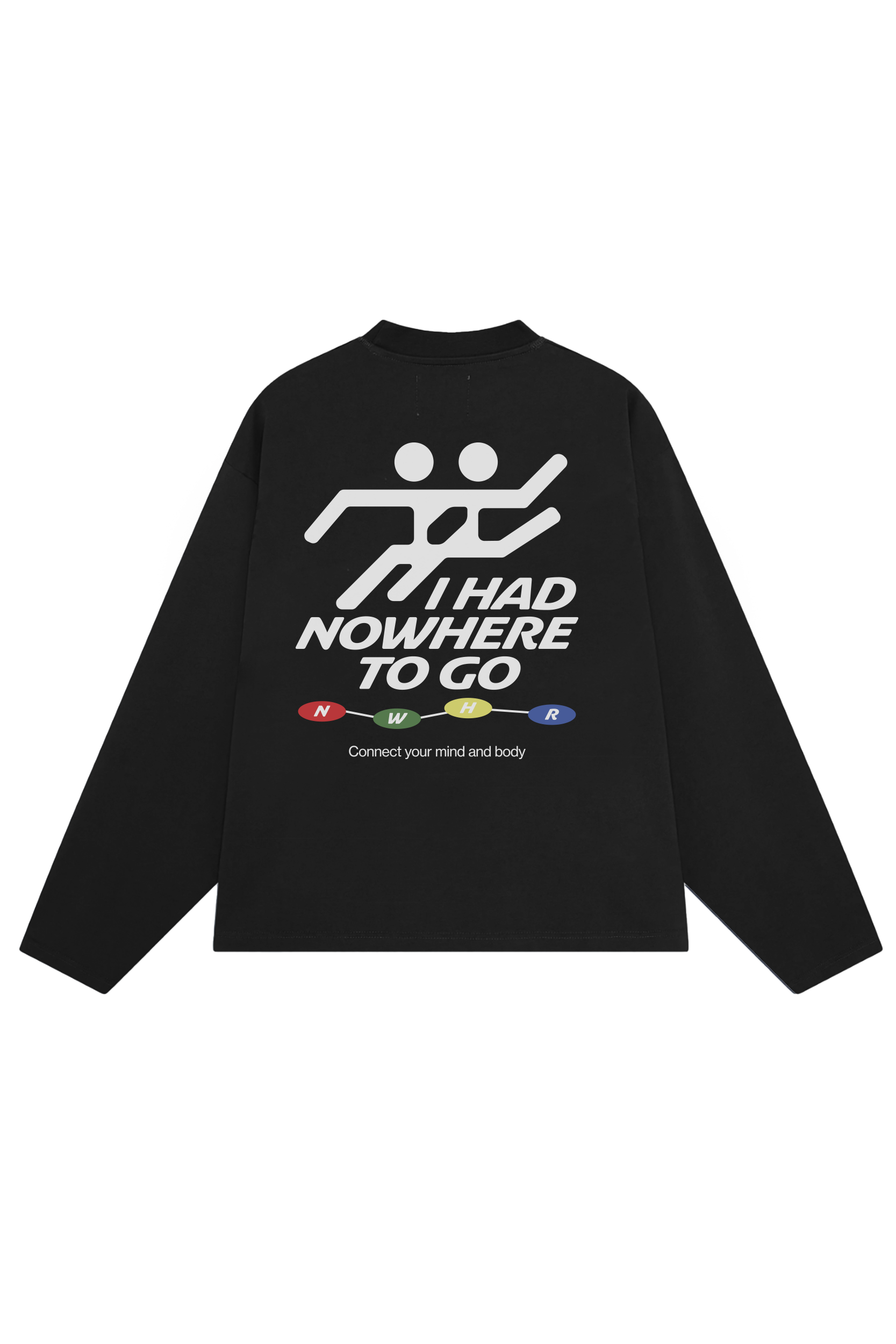 T-shirt oversize a manica lunga con stampa "I Had Nowhere To Go"