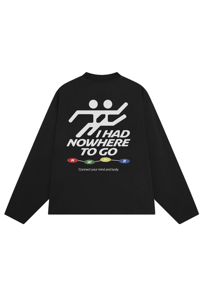 T-shirt oversize a manica lunga con stampa "I Had Nowhere To Go"
