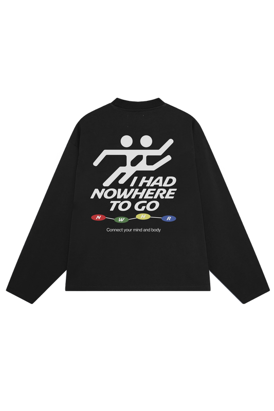 T-shirt oversize a manica lunga con stampa "I Had Nowhere To Go"