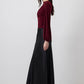 Blusa drappeggiata bordeaux con maniche a palloncino