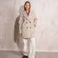 Cappotto midi doppiopetto con revers ampio