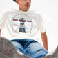 T-shirt unisex in cotone biologico con stampa robot artistica