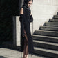 Scaldabraccia in lana merino extra fine con fasce lunghe