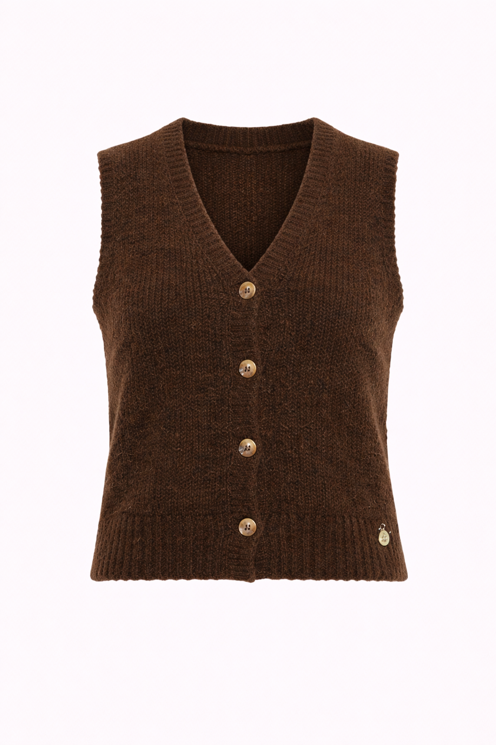 Gilet in maglia con bottoni in legno