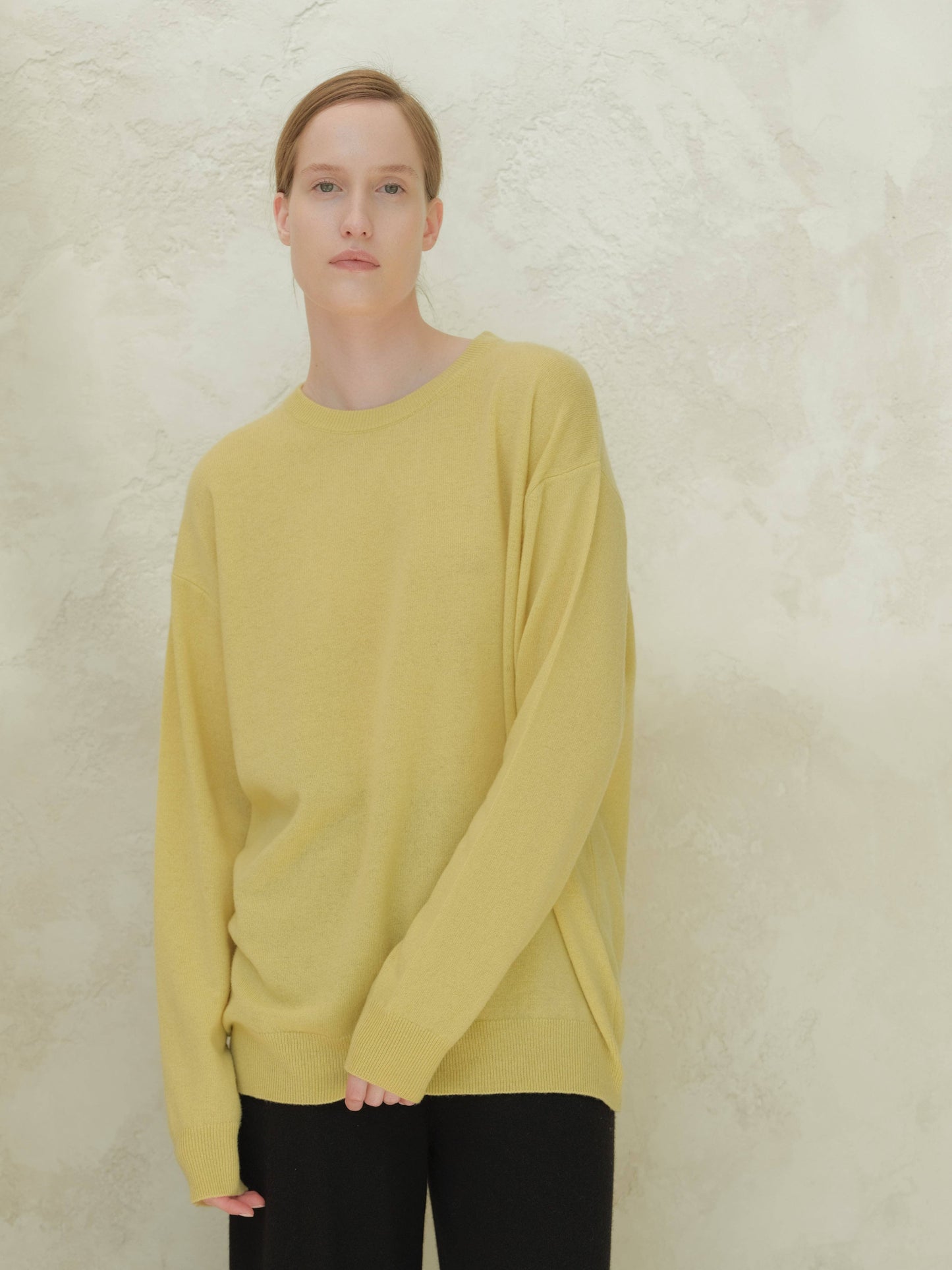 Maglione girocollo classico in misto cashmere