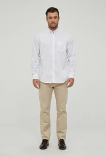 Camicia bianca comfort fit con colletto button-down