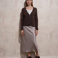 Cardigan in maglia con zip e scollo a V