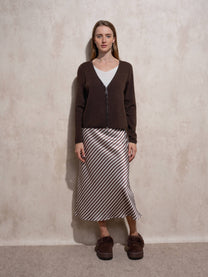 Cardigan in maglia con zip e scollo a V
