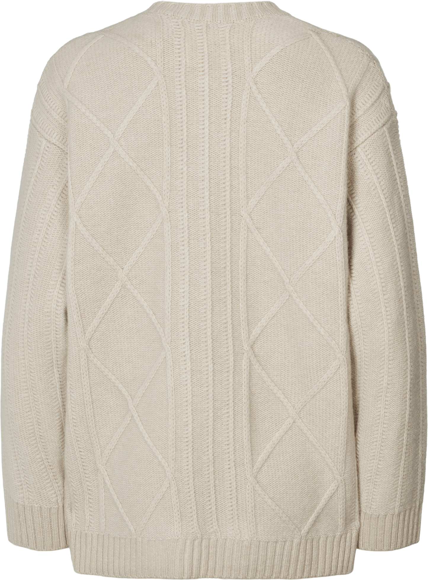 Cardigan Clara in lana d’agnello biologica color Fossil