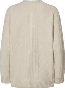 Cardigan Clara in lana d’agnello biologica color Fossil