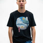 T-shirt unisex Totoro Ukiyo-e con grafica Totoro e Gatto-Bus