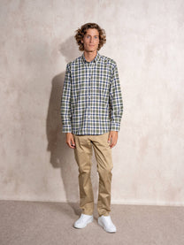 Camicia uomo a quadri in cotone misto