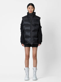 Gilet Piumino Nero con Zip e Logo
