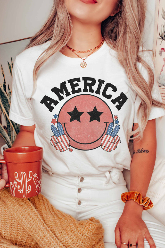 T-shirt grafica America Smiley