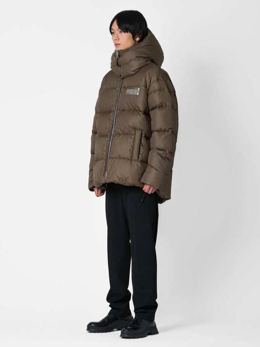 Bomber oversize con stampa testuale