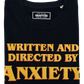 T-shirt nera con stampa tipografica “Anxiety”