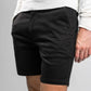 Pantaloncini elasticizzati neri in cotone