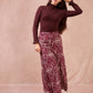 Gonna lunga boho bordeaux con spacco laterale