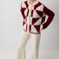 Cardigan in maglia color block