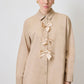 Camicia beige con fiocchi in misto cotone