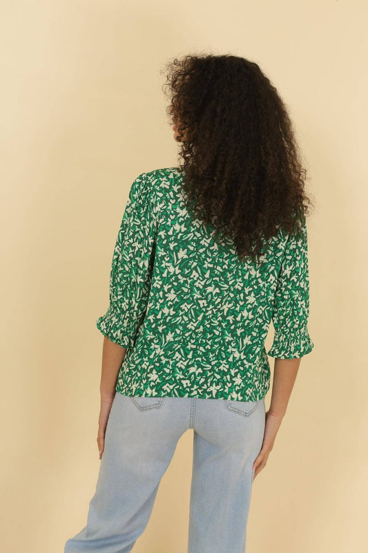 Blusa Teddy stampata in viscosa