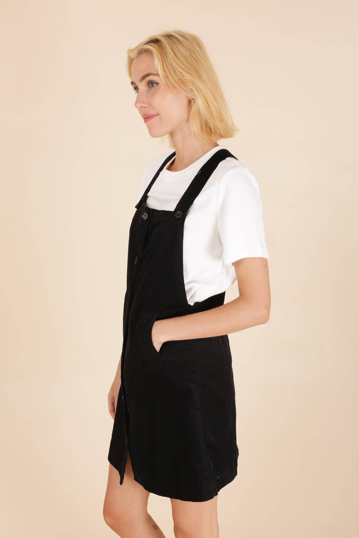 Abito salopette Dharan in velluto a coste