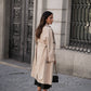 Trench lungo in gabardina doppiopetto da donna