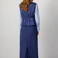 Gilet arricciato blu con laccetti