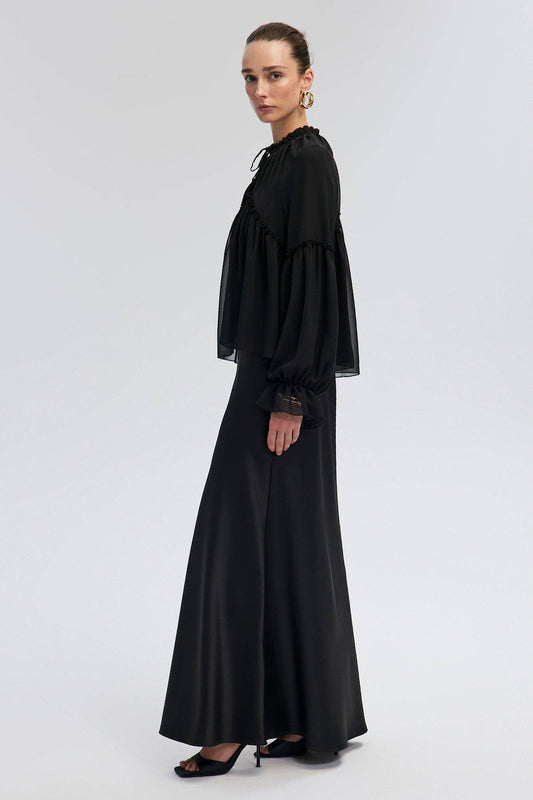 Camicetta in chiffon con balze