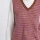 Gilet jacquard in lana con scollo a V