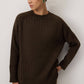 Maglione a costine girocollo marrone