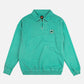 Maglione quarter zip pigmentato in cotone organico turchese medio