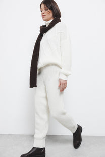 Pantaloni in maglia con vita a coste