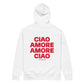 Felpa con cappuccio organica “Ciao Amore”