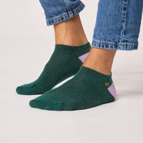 Calzini corti in cotone pettinato verde mélange