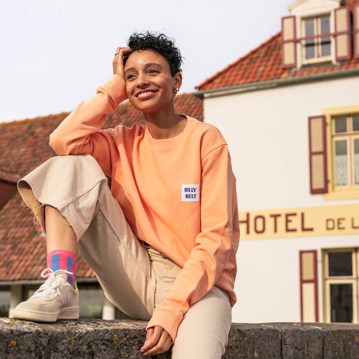 Felpa unisex arancione in cotone biologico