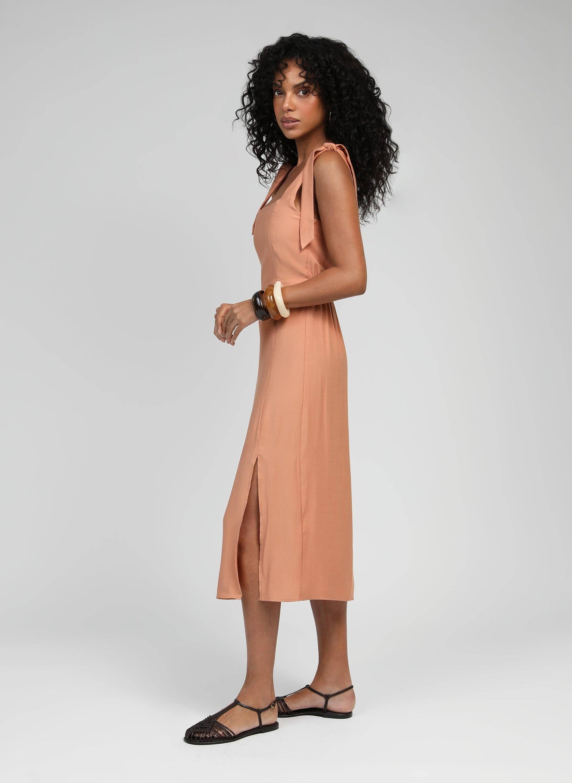 Vestito midi Manta terracotta