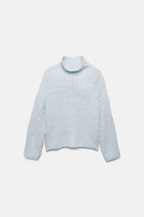 Maglione dolcevita a maglia grossa