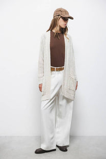 Cardigan in maglia strutturata con cintura