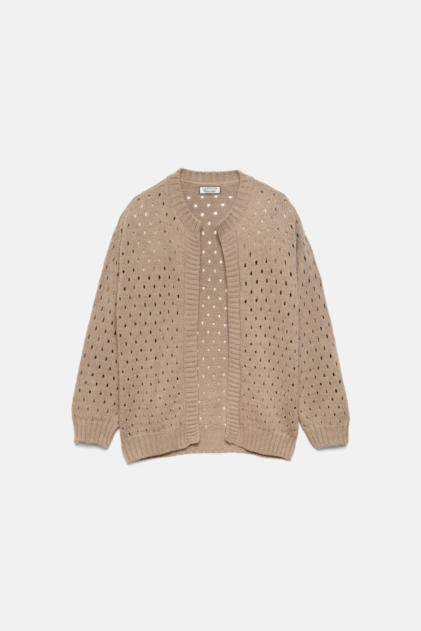 Cardigan in Maglia Strutturata Traforata