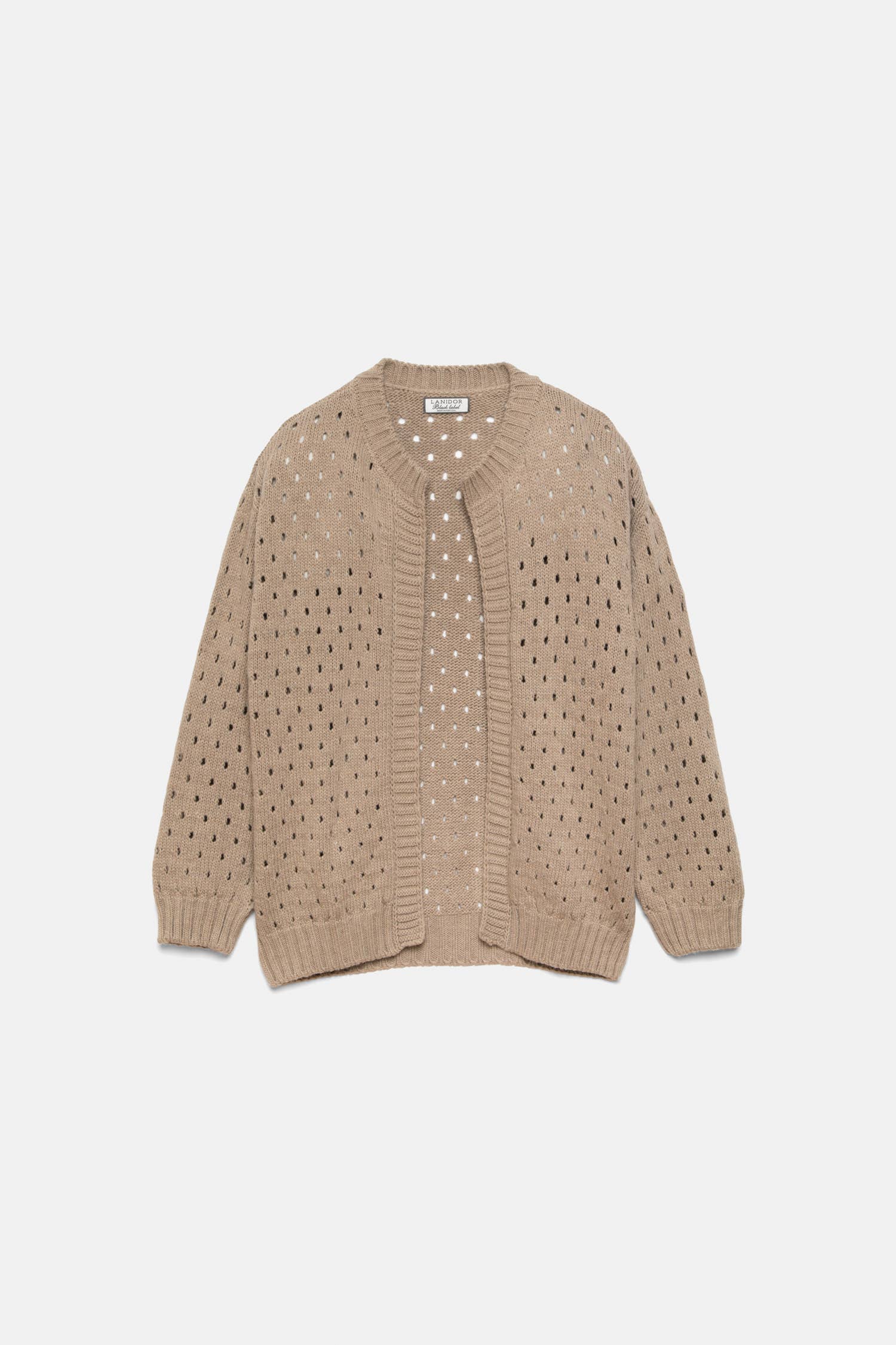 Cardigan in Maglia Strutturata Traforata